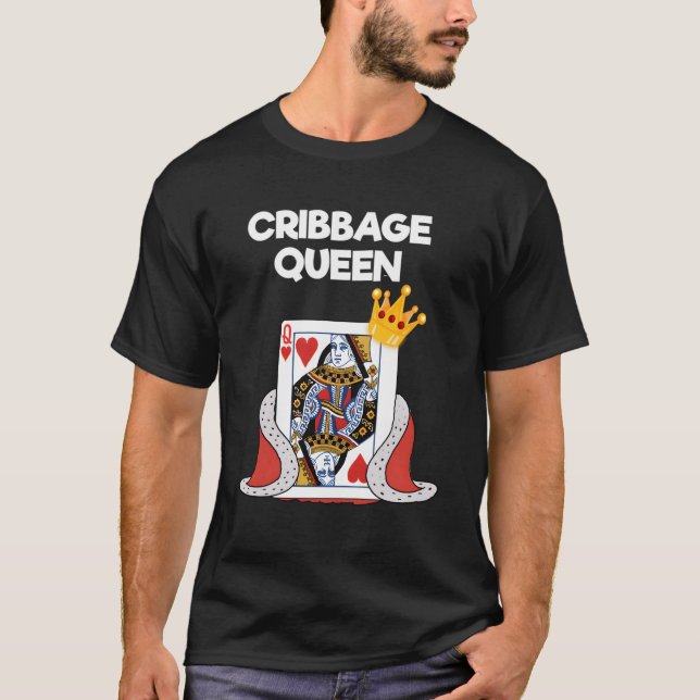 Cribbage Hoodie Shirt Funny Cribbage Queen Player T (Framsida)