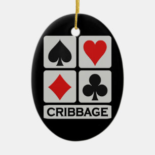 Cribbage prydnad julgransprydnad keramik