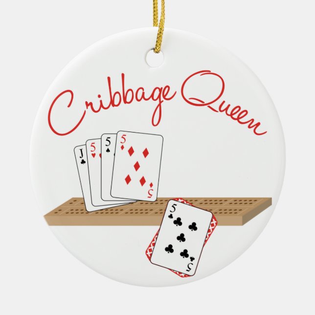 Cribbage Queen Julgransprydnad Keramik (Framsidan)