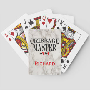 Cribbage som är ledar- på marmorpersonlig casinokort