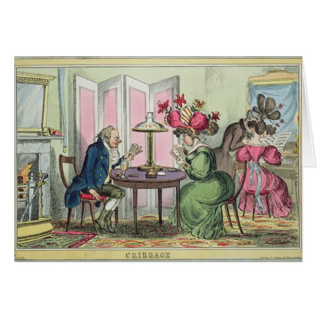 Cribbage som publiceras av Thomas McLean, London Hälsningskort (Framsidan Horizontal)