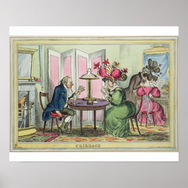 Cribbage, utgiven av Thomas McLean, London (colo) Poster (Framsidan)