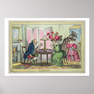 Cribbage, utgiven av Thomas McLean, London (colo) Poster