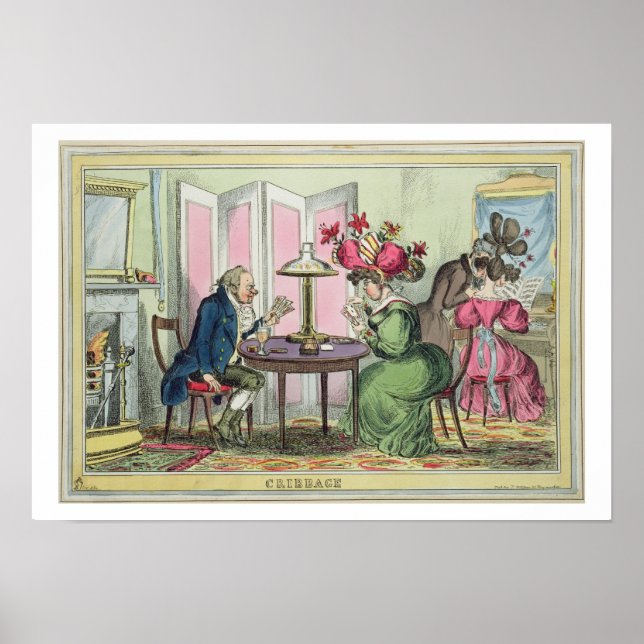 Cribbage, utgiven av Thomas McLean, London (colo) Poster (Framsidan)