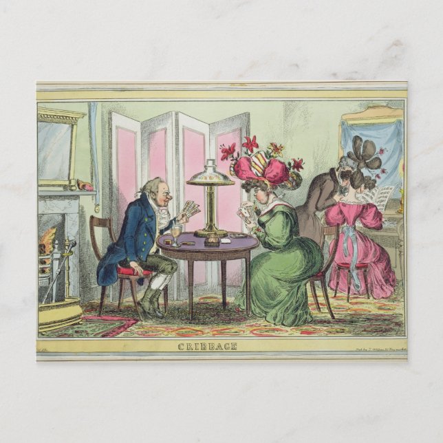 Cribbage, utgiven av Thomas McLean, London (colo) Vykort (Framsida)