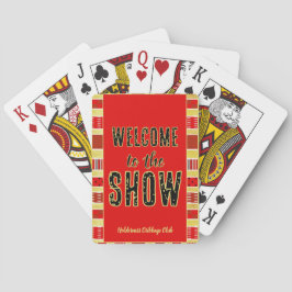 Cribbage Välkommen till showen Personlig röd guld Casinokort