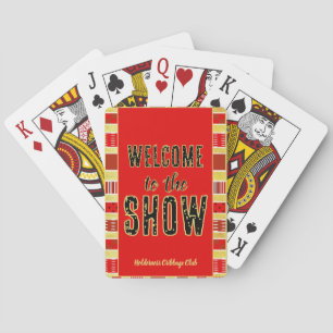Cribbage Välkommen till showen Personlig röd guld Casinokort