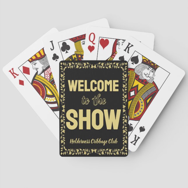 Cribbage Welcome to the Show Personalized Gold Casinokort (Baksidan)