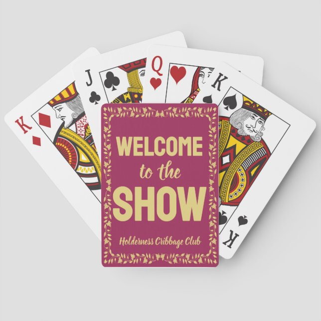 Cribbage Welcome to the Show Personalized Pink Casinokort (Baksidan)