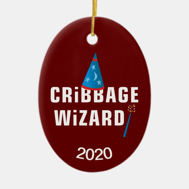 Cribbing Wizard Julgransprydnad Keramik (Framsidan)