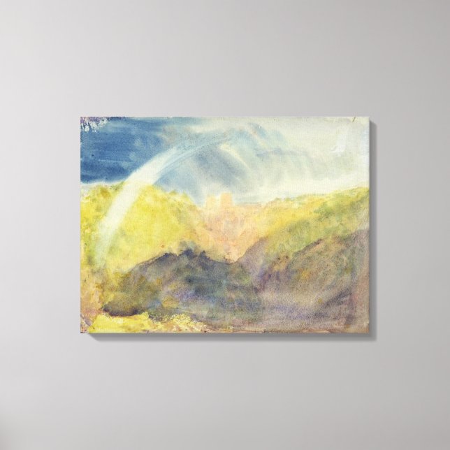 Crichton Castle (bergslandskap med regn) Canvastryck (Framsida)