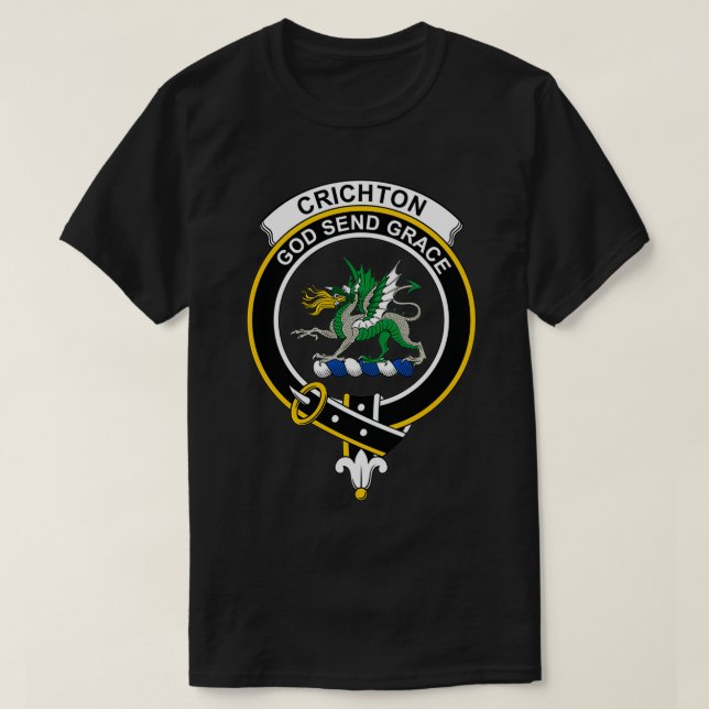 Crichton Vapensköld Tartan Klan Scottish Klan T Shirt (Design framsida)