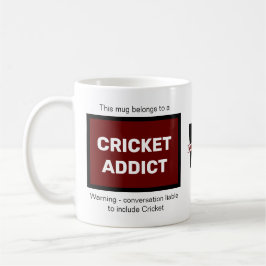 Cricket Addict, lägg till ditt namn Monogram - ini Kaffemugg