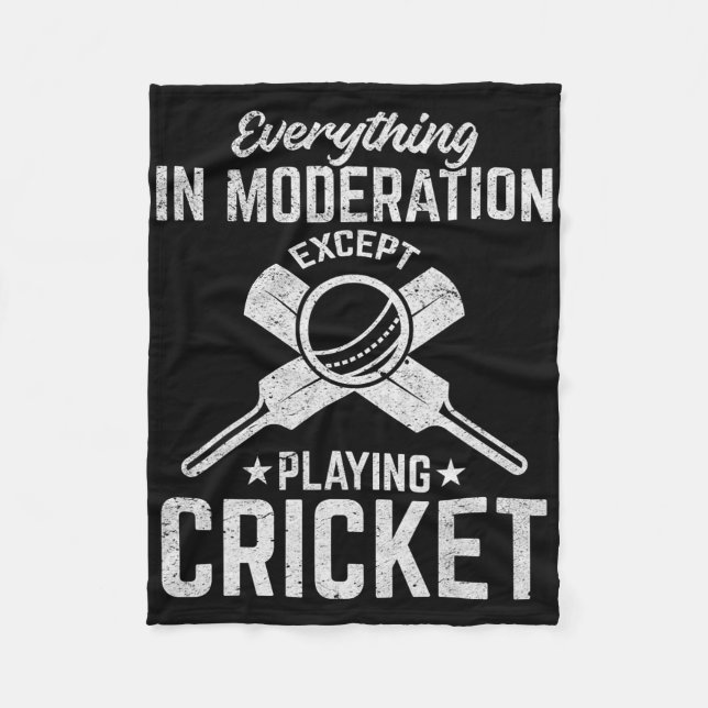 Cricket - Allt med måtta förutom att spela  Fleecefilt (Framsidan)