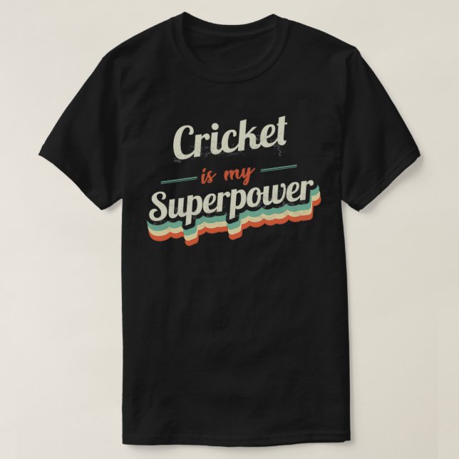 Cricket är min supermakt t shirt (Design framsida)