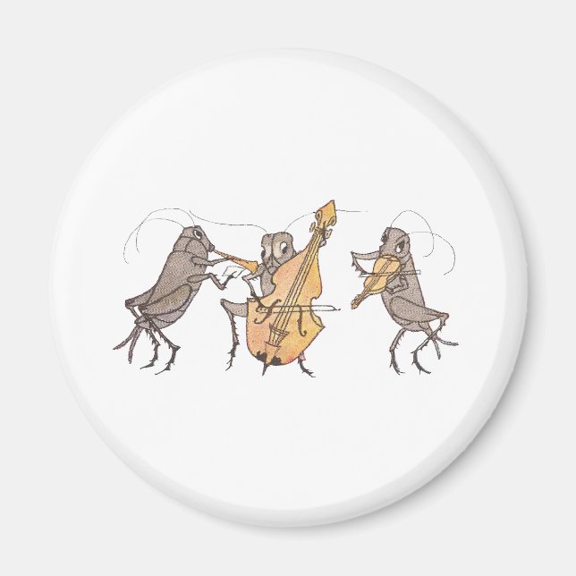 Cricket Band med Horn, Cello och Violin Magnet (Framsidan)