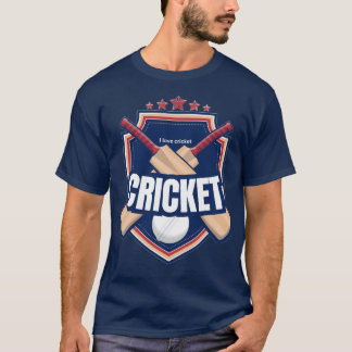 Cricket Bats with ball and written text T Shirt