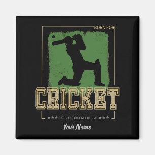 Cricket Batsman Born för spel Player och Coach Magnet