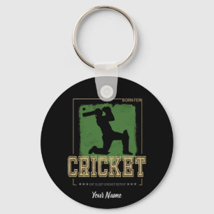 Cricket Batsman Born för spel Player och Coach Nyckelring