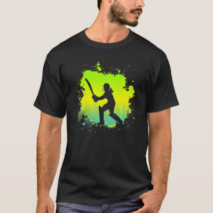 Cricket Batsman för Cricketer Retro Girls Cricket T Shirt