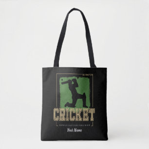 Cricket Batsman Vintage Pitcher Player Coach Tygkasse