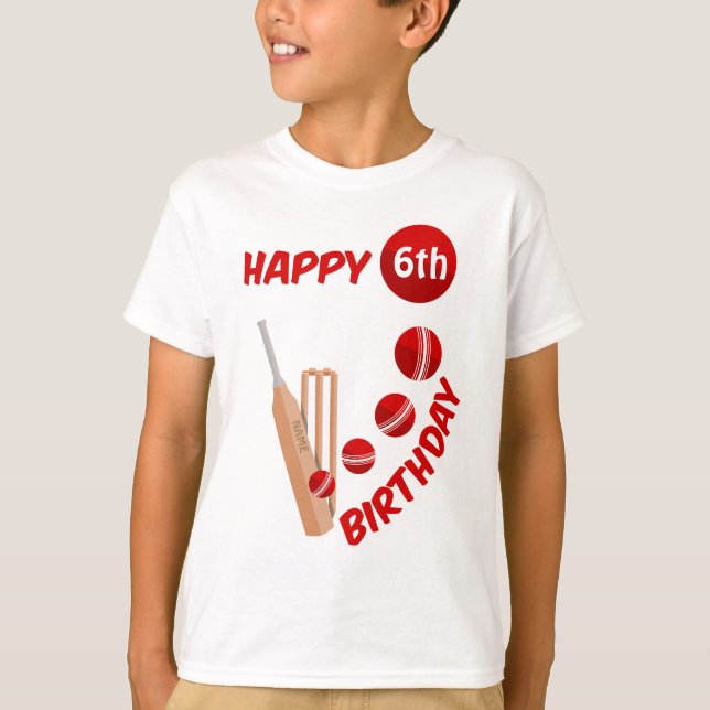 Cricket Birthday T Shirt (Framsida)