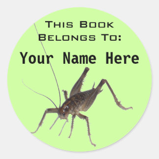 Cricket Bok Ownership Sticker Runt Klistermärke