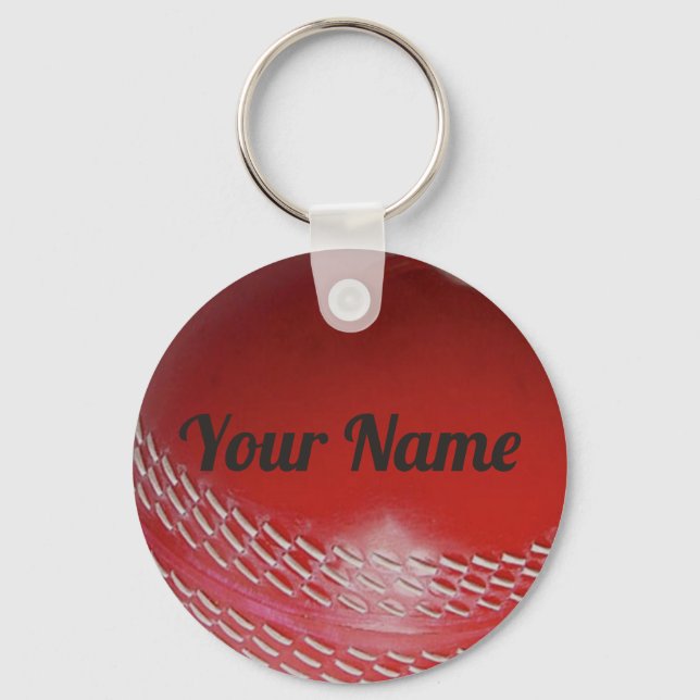 Cricket Boll Nyckelring med ditt namn (Framsida)