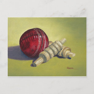 Cricket Boll och Bails Vykort