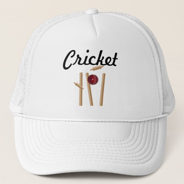 Cricket Boll och Stumps Logotyp. Keps (Framsida)