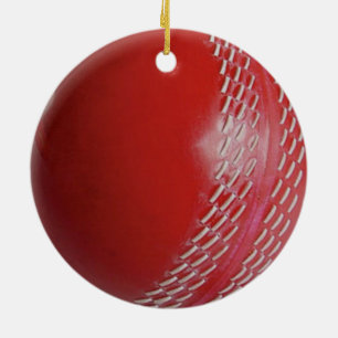 Cricket Boll Red anpassar sig med ditt namn Julgransprydnad Keramik