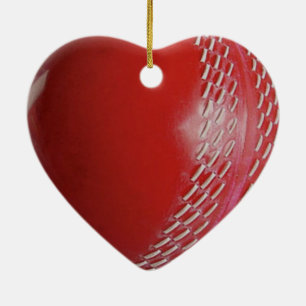 Cricket Boll Red anpassar sig med ditt namn Julgransprydnad Keramik