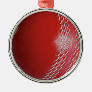 Cricket Boll Red anpassar sig med ditt namn Julgransprydnad Metall