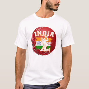 Cricket Boll Red Customize Indian Cricket Player T Shirt