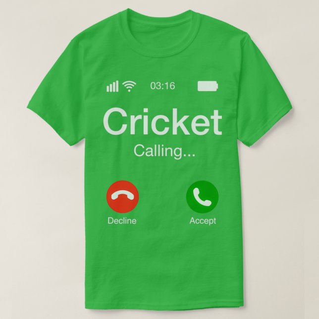 Cricket Calling Cricket Mobil 2 T Shirt (Design framsida)
