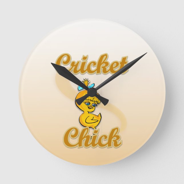 Cricket Chick Rund Klocka (Framsida)