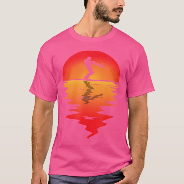 Cricket Cricketing Sunset Cricket Player Cricket B T Shirt (Framsida)