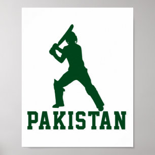 Cricket Cricketspelare Tsman Pakistan Sportgåva Poster