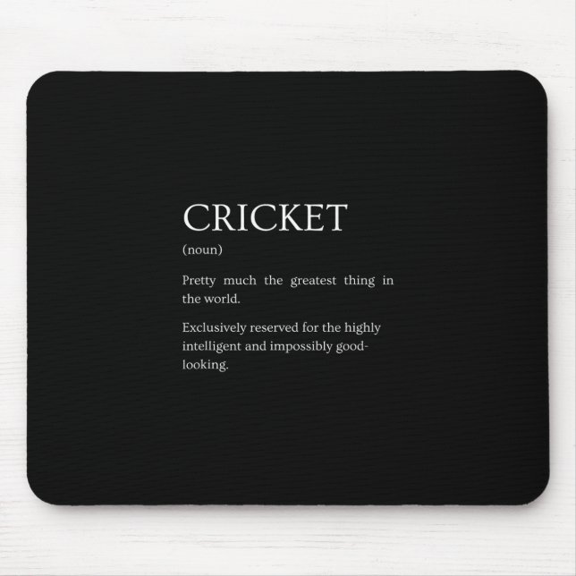 Cricket Definition - Rolig Sarksastisk Cricket För Musmatta (Framsidan)