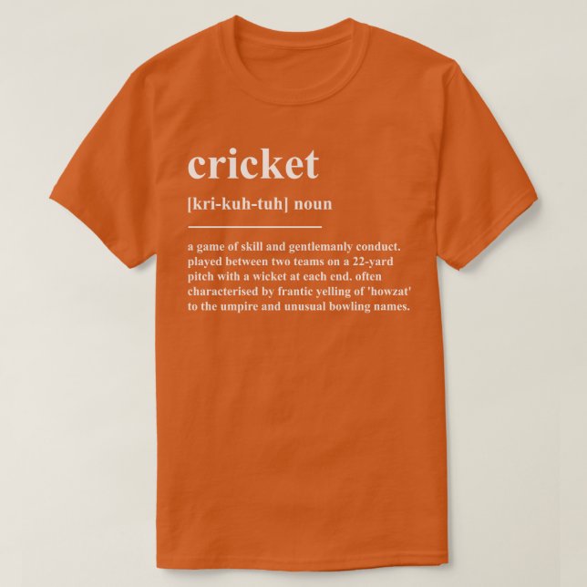 Cricket Definition T Shirt (Design framsida)