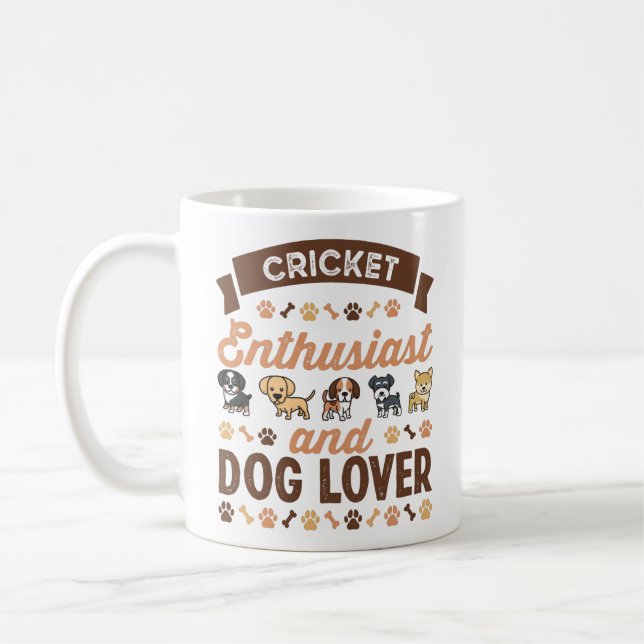 Cricket Enthusiast and Dog Lover Gift Kaffemugg (Vänster)