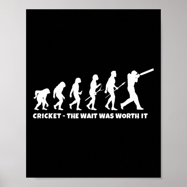 Cricket Evolution För Cricket Sport Spelare Roligt Poster (Framsidan)