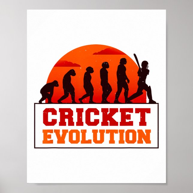 Cricket Evolutionn Funny Sport Fan Cricketer Novel Poster (Framsidan)
