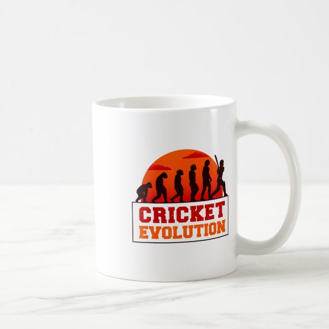 Cricket Evolutionn Roligt Sport Fan Cricketer Nyhe Kaffemugg (Höger)