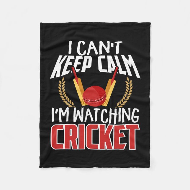 Cricket Fan Apparel Pionate Cricket Player Cricket Fleecefilt (Framsidan)