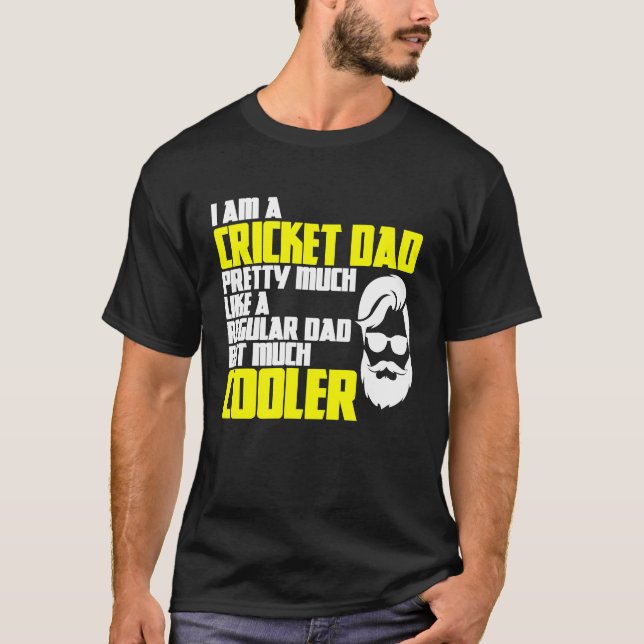 Cricket Father's Day Saying Bowler Batsman Cricket T Shirt (Framsida)