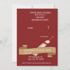Cricket-fest för födelsedagsfirande - sportinbjuda inbjudningar