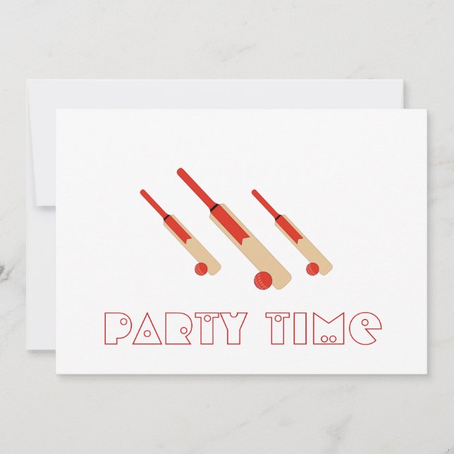 Cricket-Fladdermöss och Bollar Party-inbjudan Inbjudningar (Framsida)