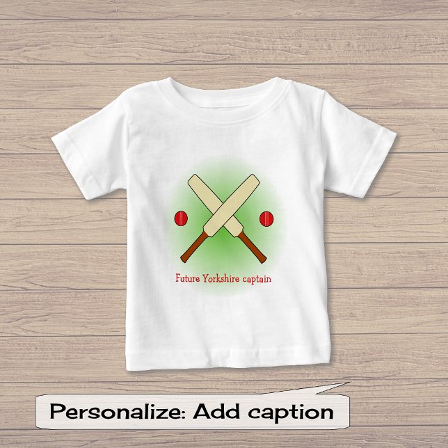 Cricket fladdermus anpassningsbar text red grönt s t shirt (Skapare uppladdad)