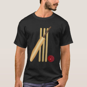 Cricket Fladdermus Boll och Wicket T Shirt